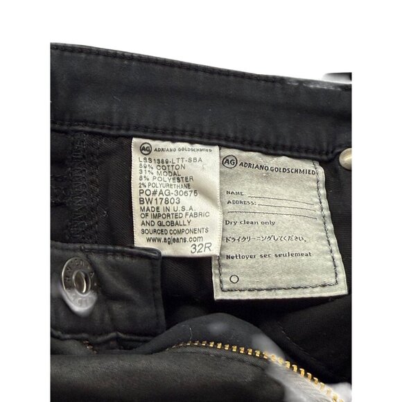 AG Adriano Goldschmied The Legging Ankle Super Skinny Jean Black Coated Size 32R - Picture 7 of 8